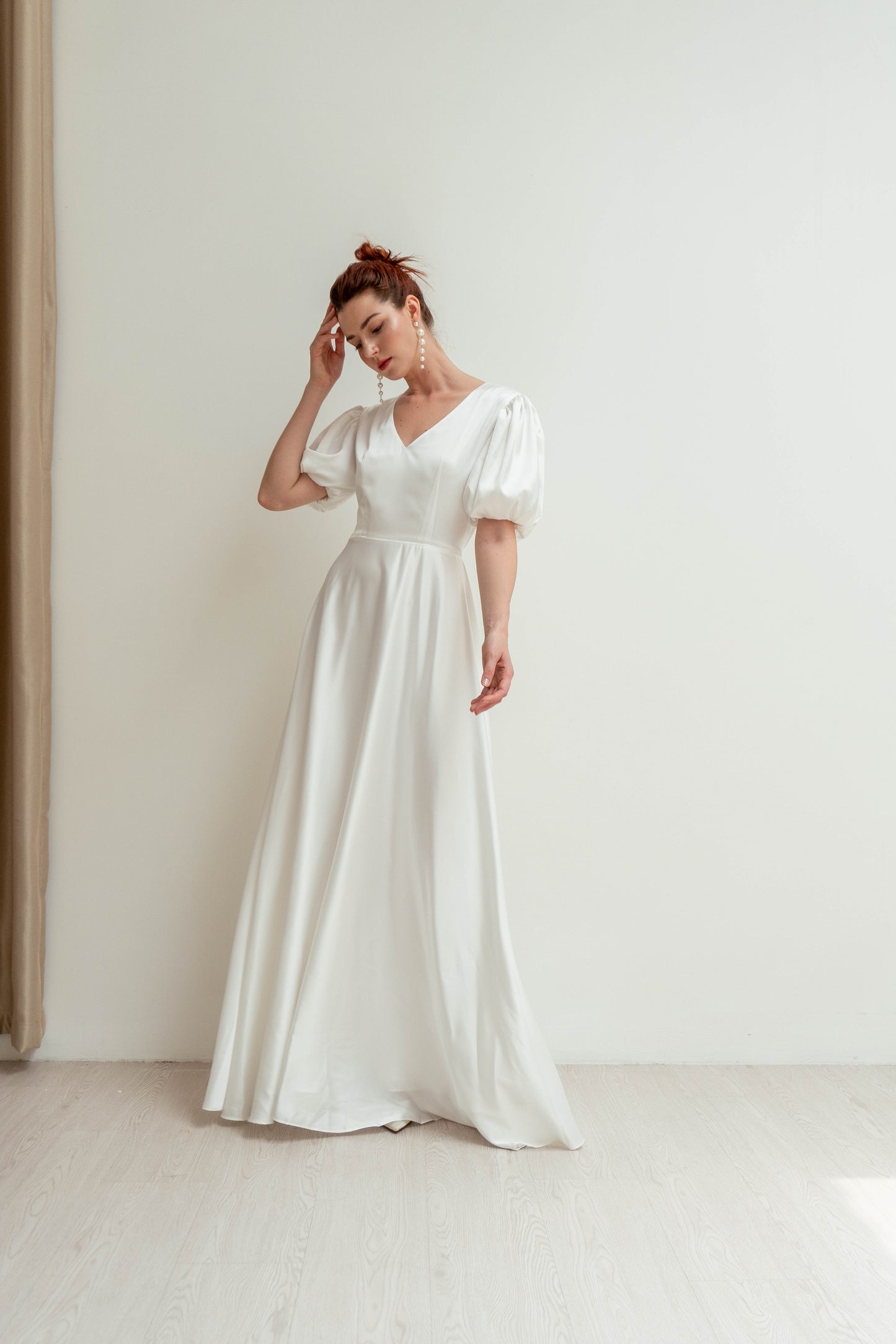 Antonella Puff Sleeves Floor Length Dress