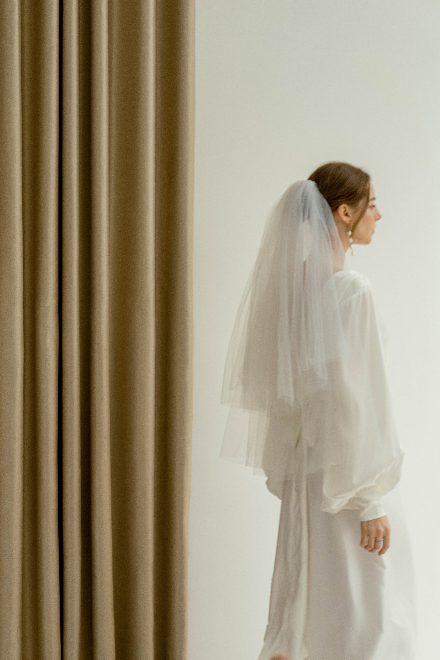 Cameron Balloon Sleeves Wrap Dress With Train