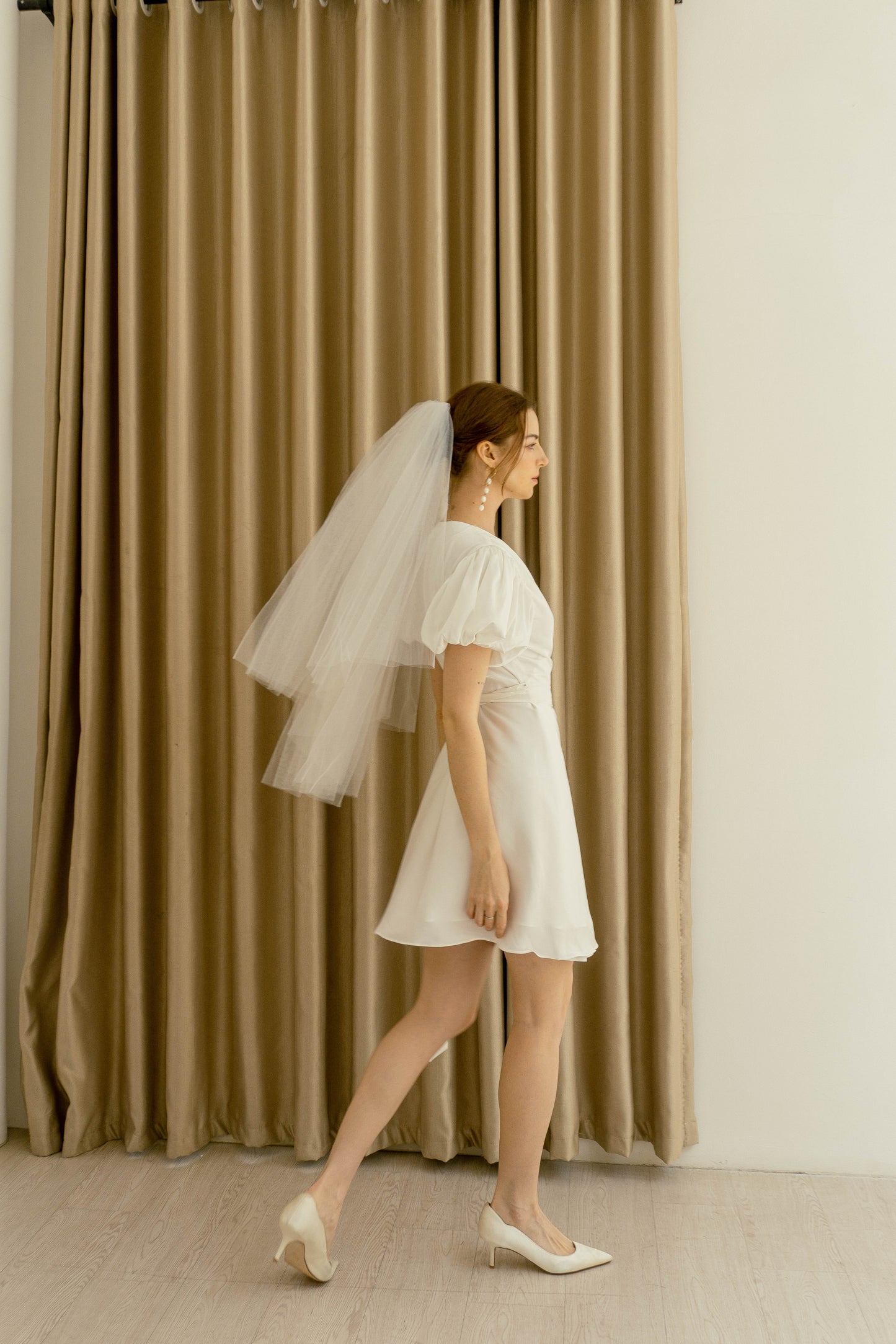 Cassie Puff Sleeves Mini Wrap Dress