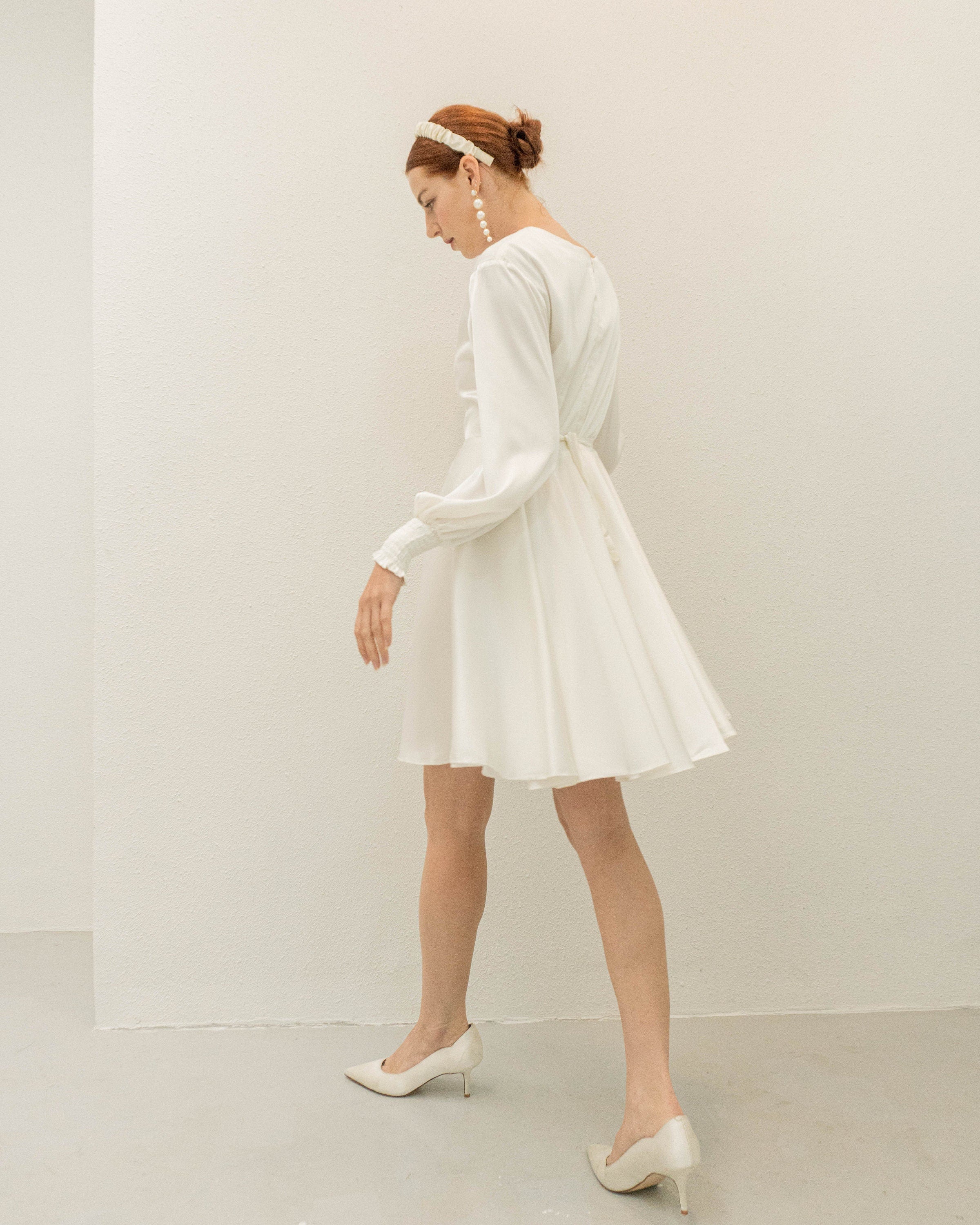 Darby Long Sleeves Mini Dress – Noire
