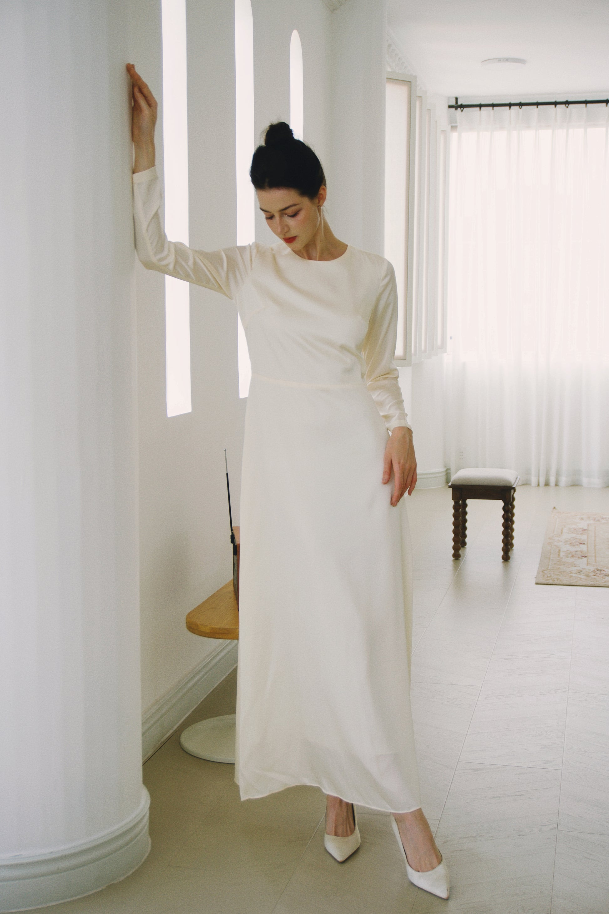 Dana Long Sleeves with Open Back Dress Noire Dana Long Sleeves with Open Back Dress Noire