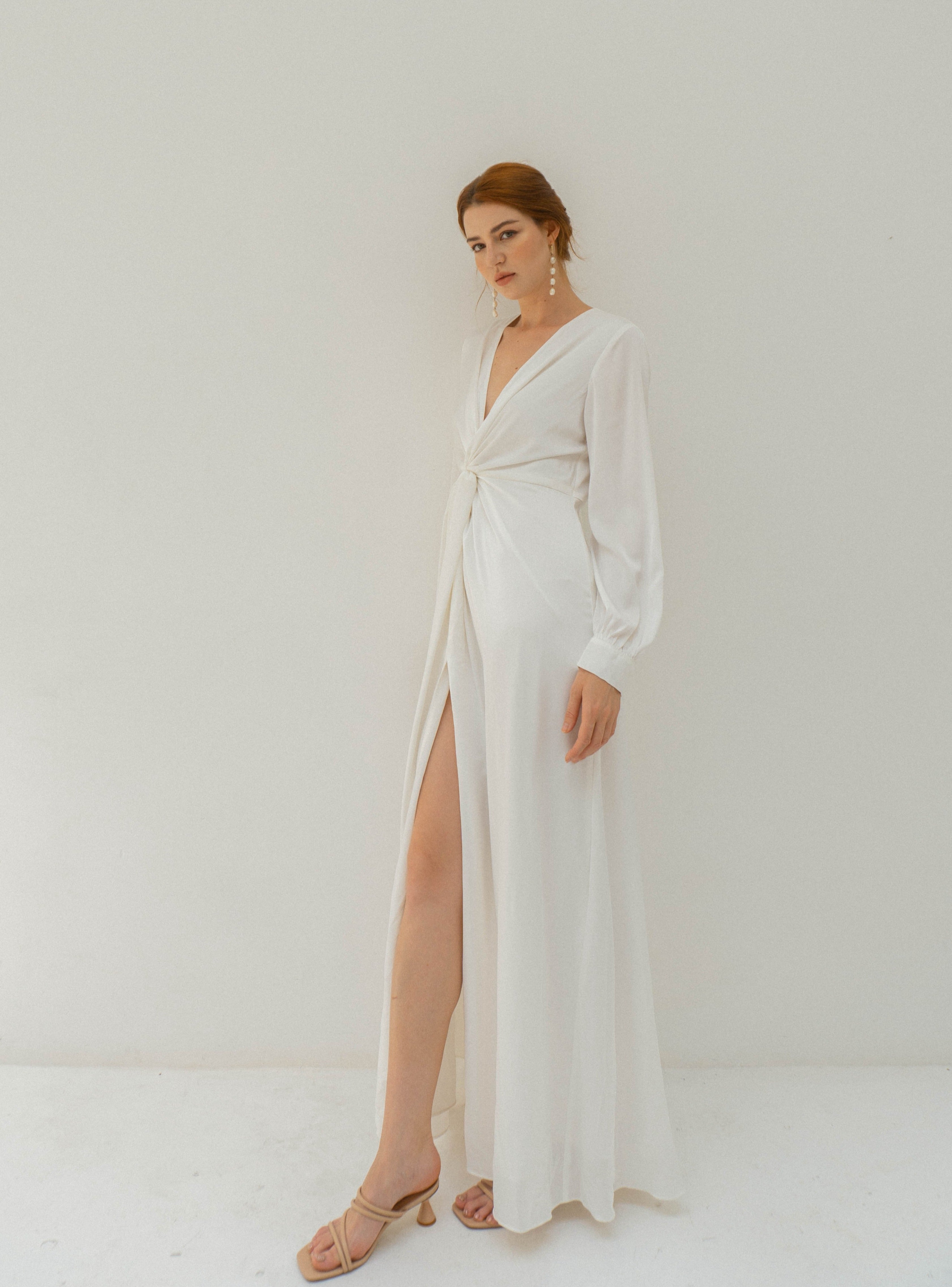 Lea Long Sleeves Floor Length Dress – Noire