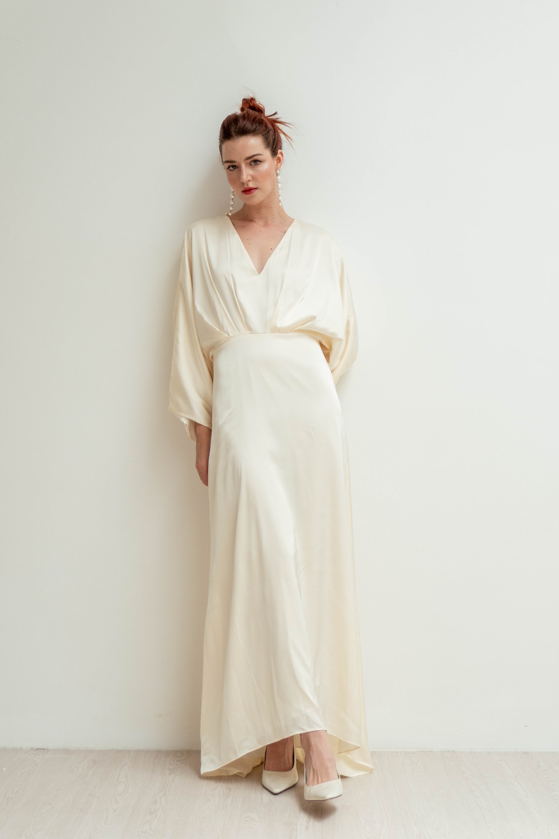 Vivienne Empire Waist Floor Length Dress Noire Vivienne Empire Waist Floor Length Dress Noire