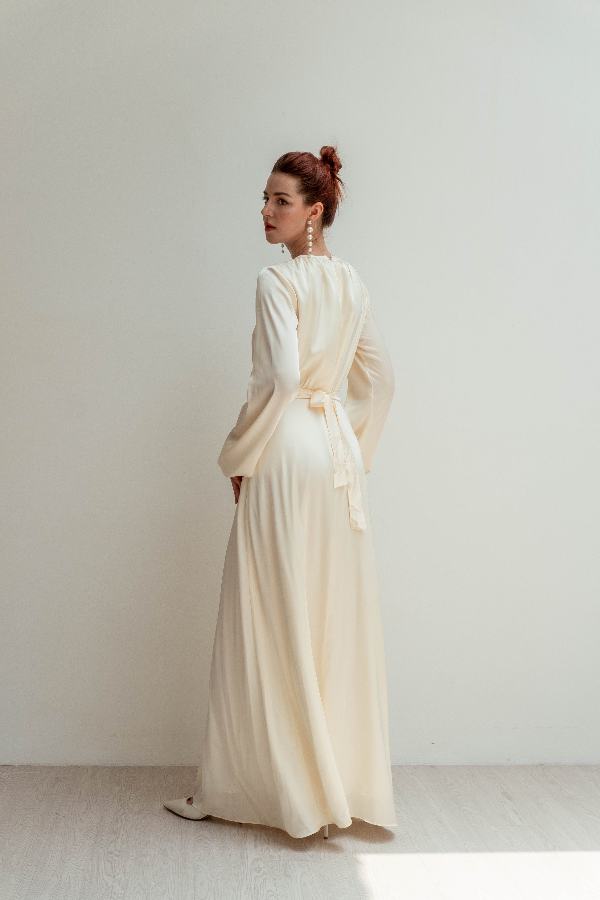 Brinley Long Sleeves Floor Length Dress Brinley Long Sleeves Floor Length Dress