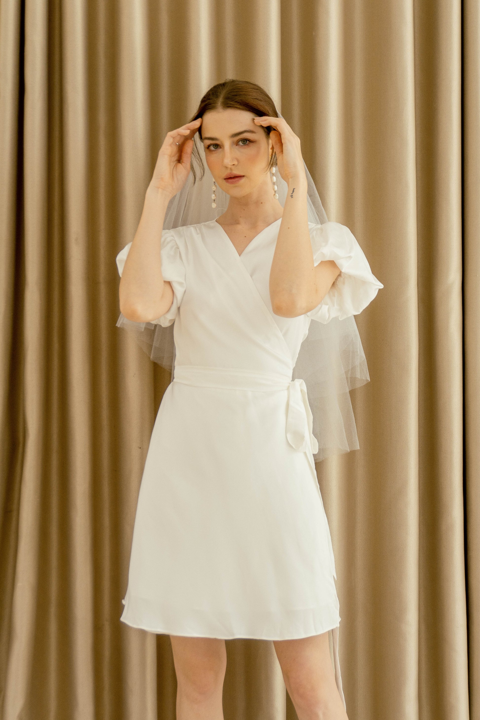 mini wrap dress white maxwell wrap dress // White *zoco exclusive* small