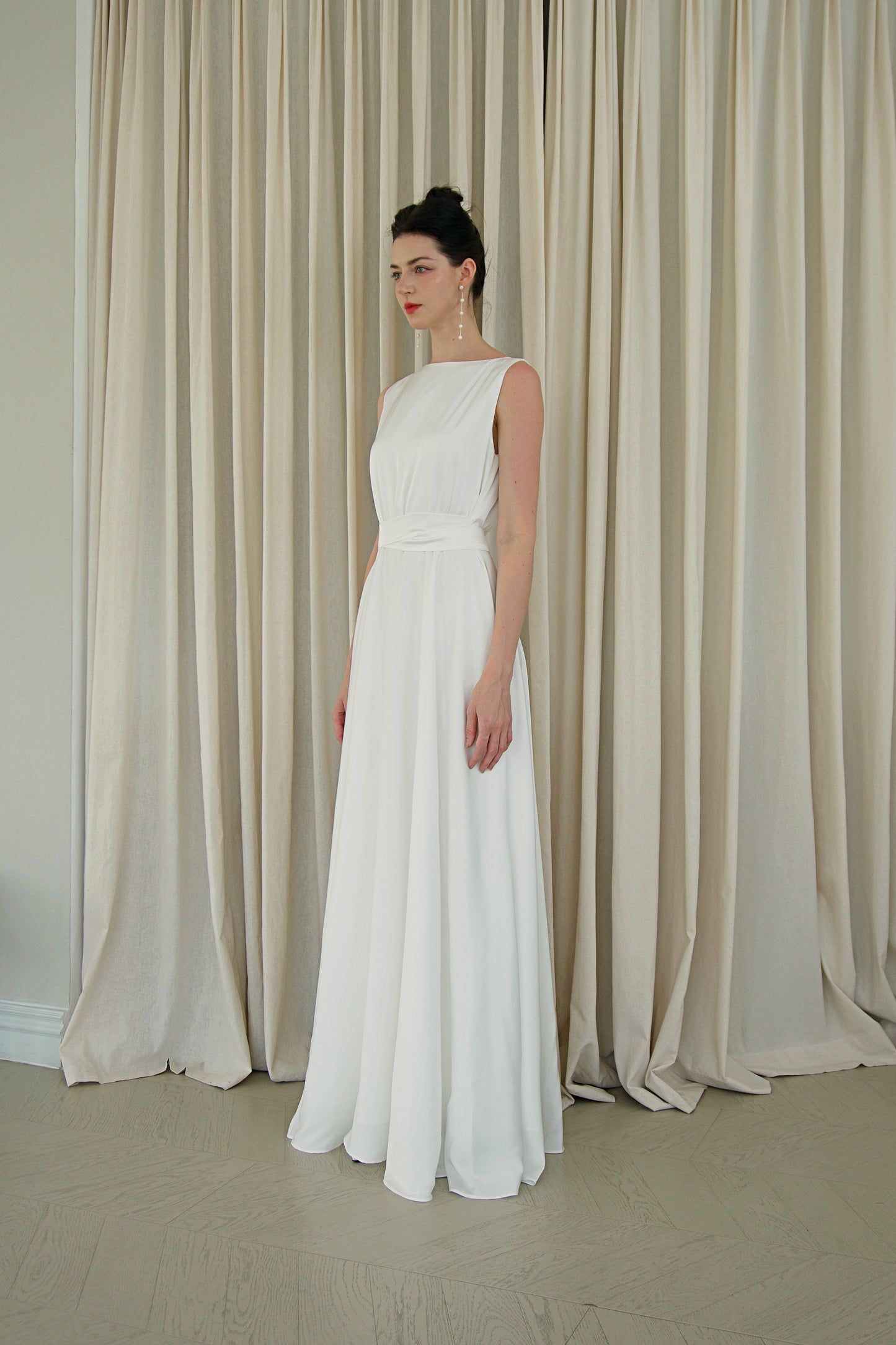 Helena Boat-neck Floor Length Dress