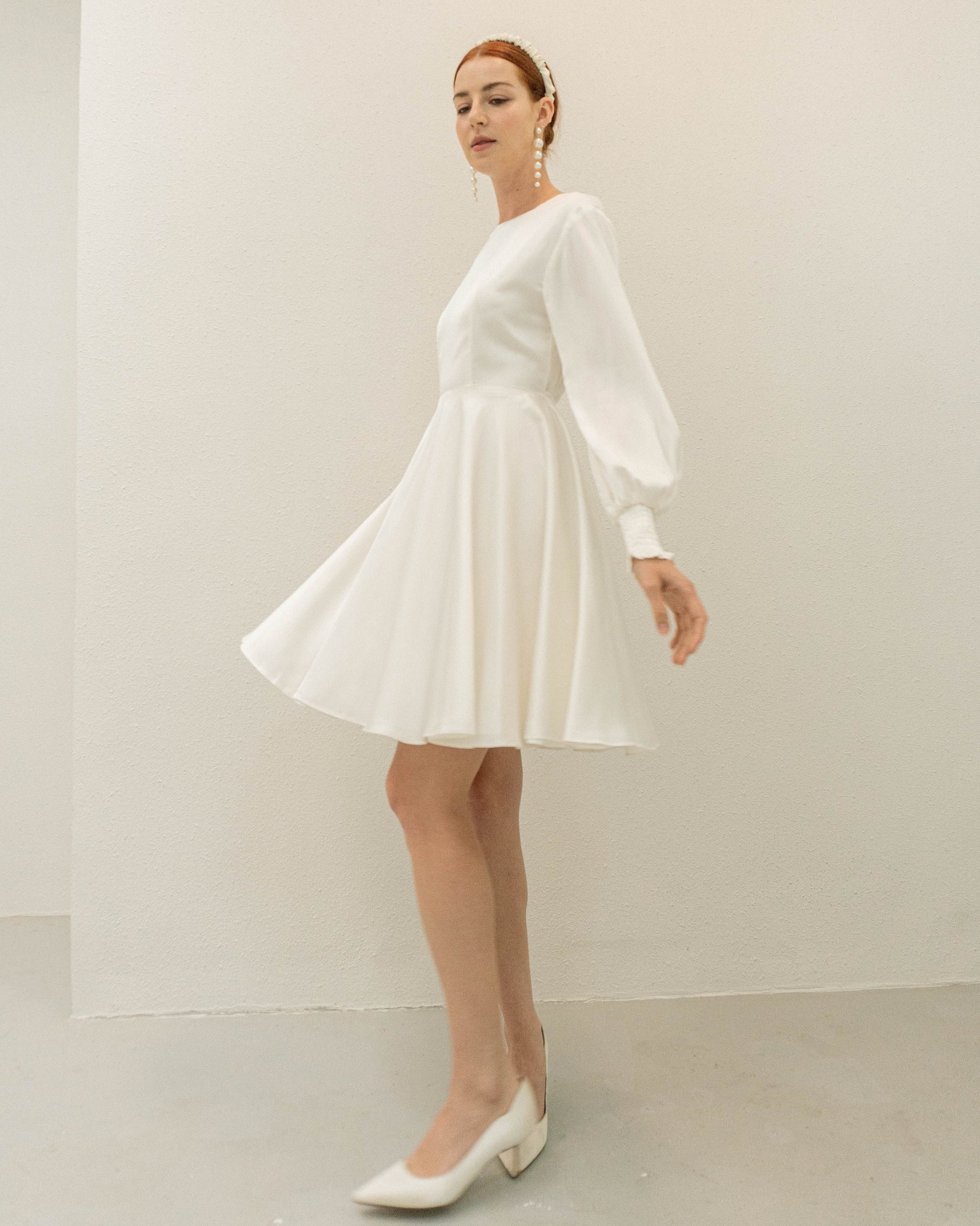 Darby Long Sleeves Mini Dress – Noire