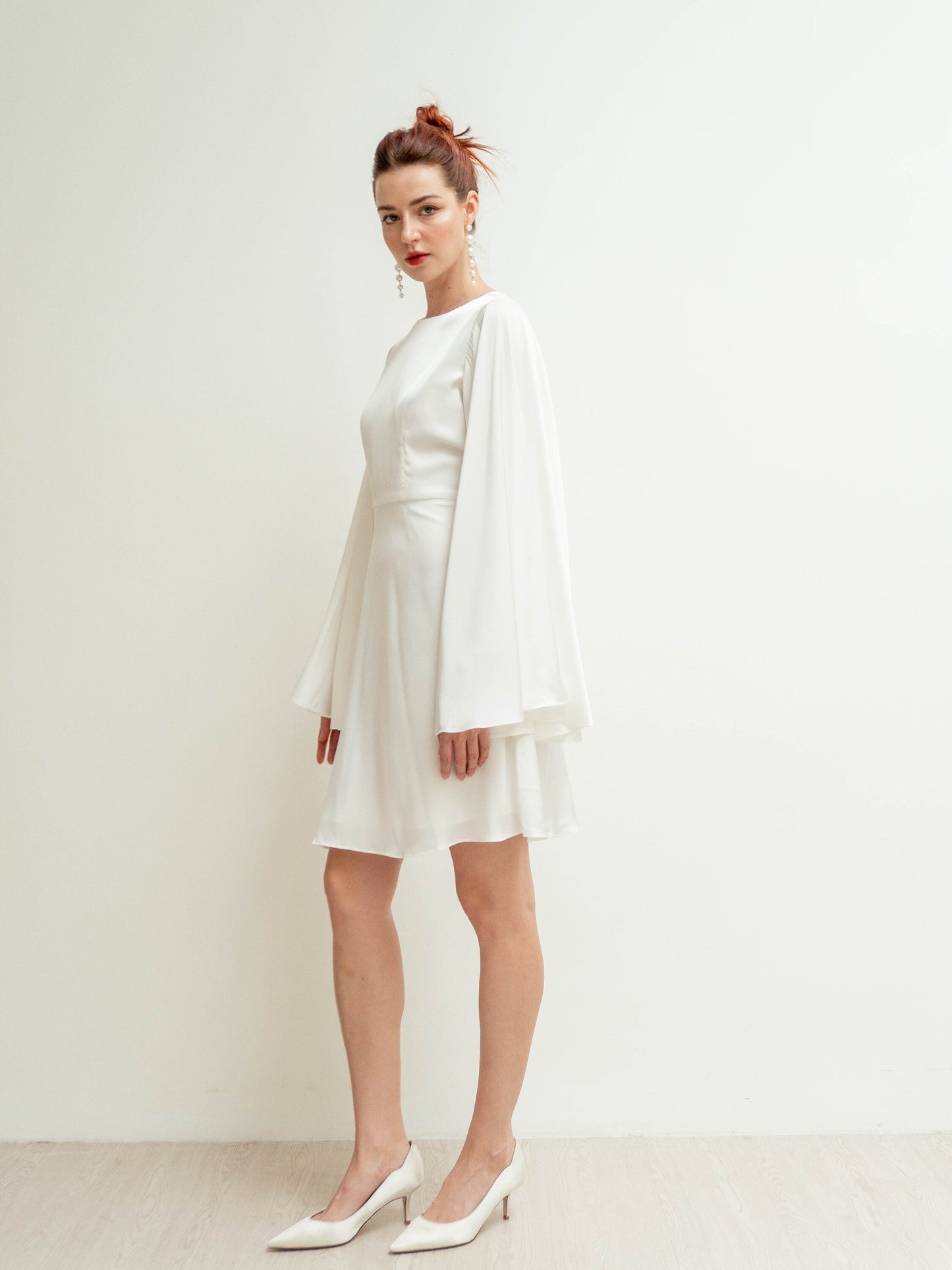Agata Angle Sleeves Mini Dress Noire Agata Angle Sleeves Mini Dress Noire