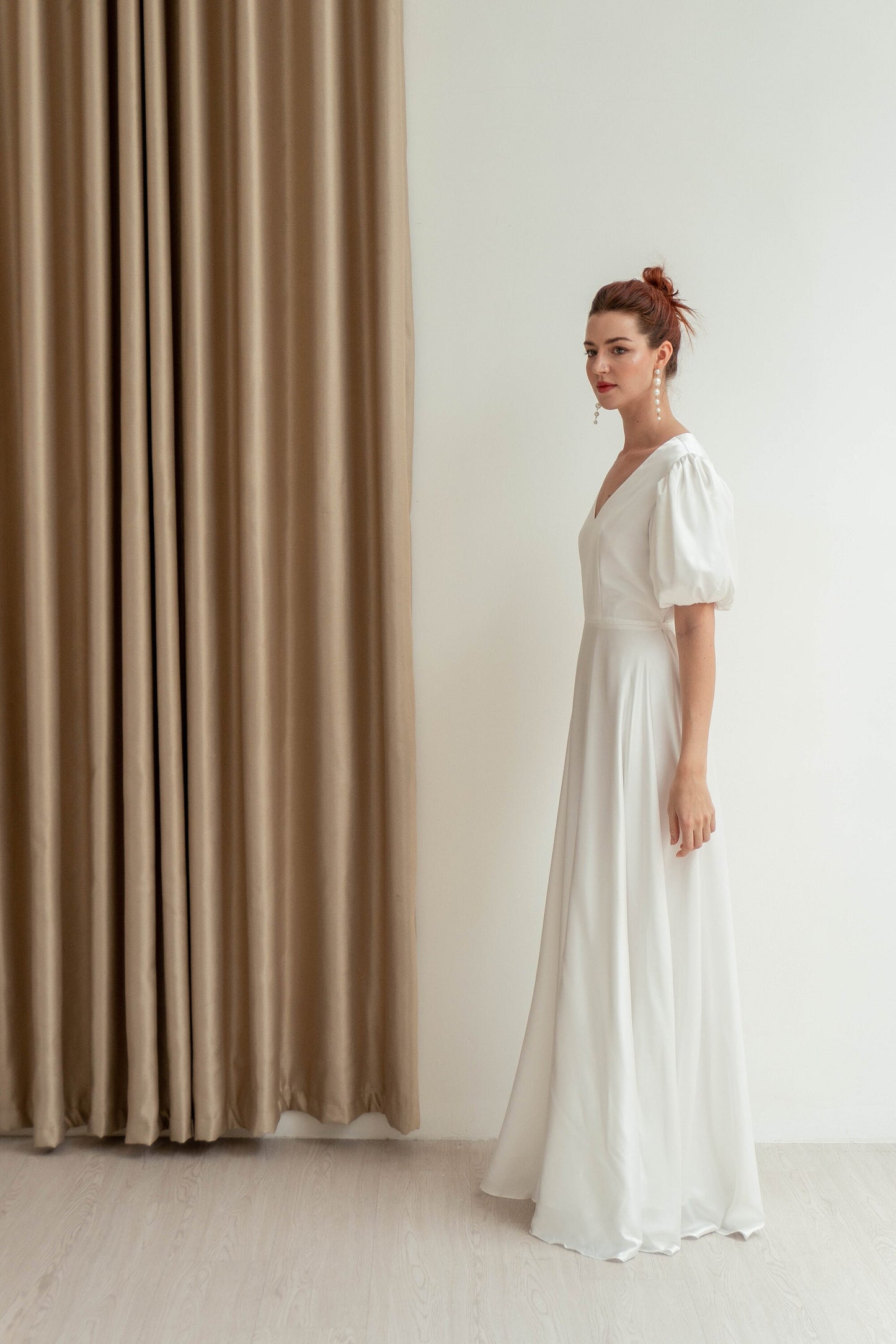 Antonella Puff Sleeves Floor Length Dress